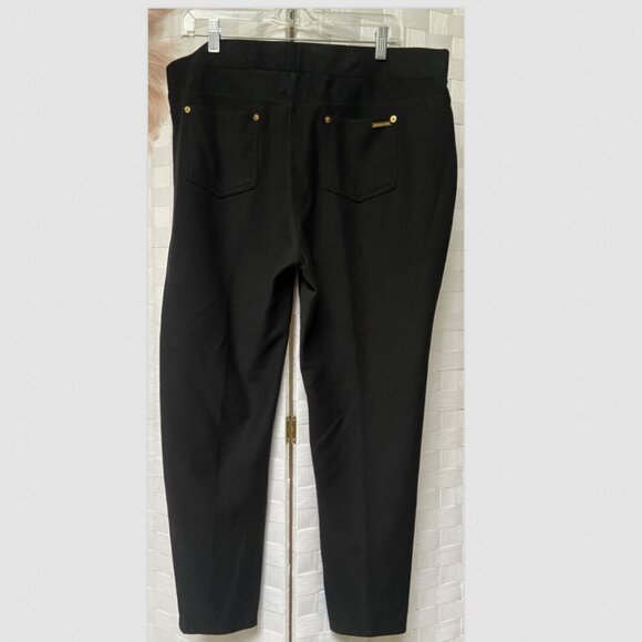 Michael Kors Black Gold Studded Stretch Pocket Pants Size XXL - Picture 4 of 8